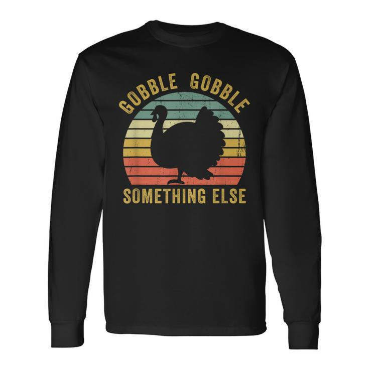 Save A Turkey Thanksgiving Gobble Trot Vintage Vegan Long Sleeve T-Shirt Gifts ideas