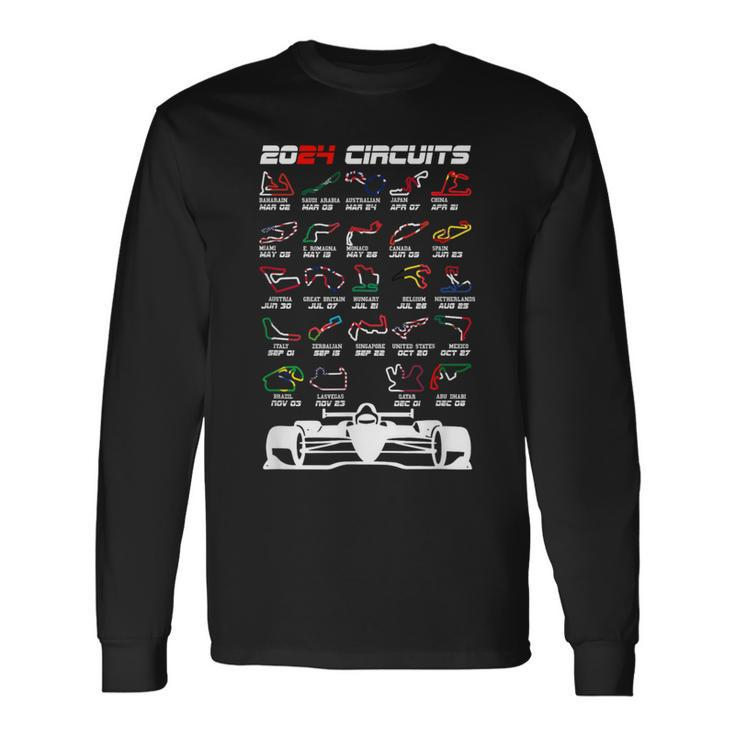 Schedule 2024 Formula Racing Track Formula Car Formula Fan Long Sleeve T-Shirt