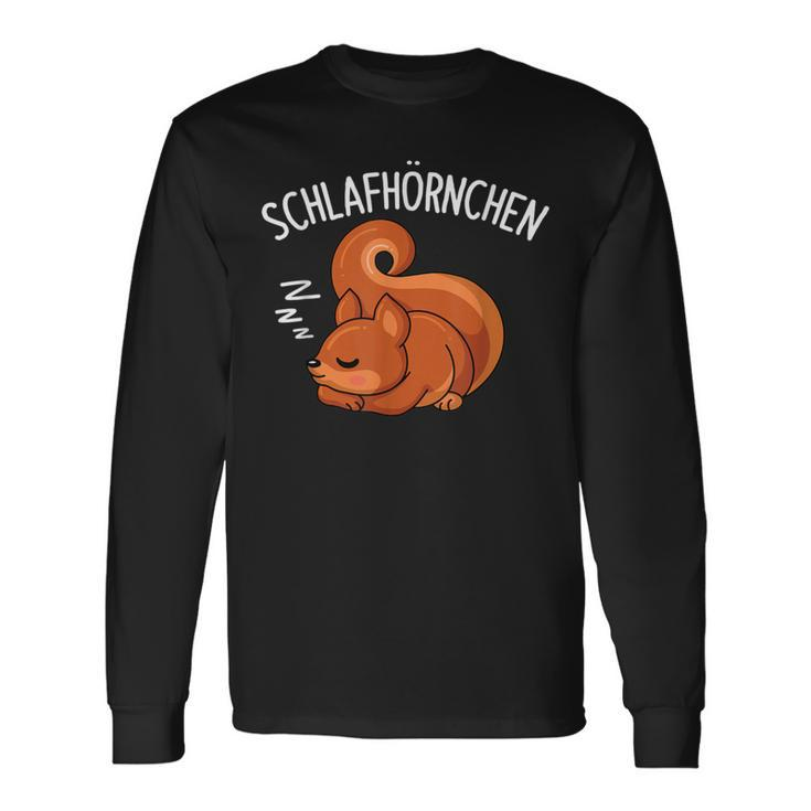 Schlafhörnchen Squirrel Sleep Pyjama Slogan Black Langarmshirts Geschenkideen