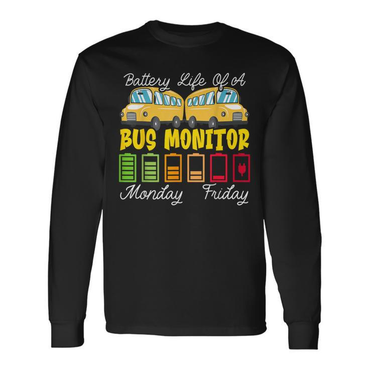 School Bus Monitor Bus Aide Attendant Bus Monitor Long Sleeve T-Shirt