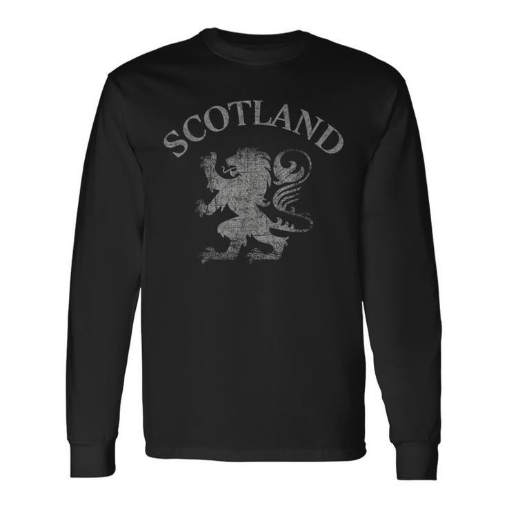 Scotland Flag Vintage Scottish Pride Rampant Heraldry Lion Long Sleeve T-Shirt