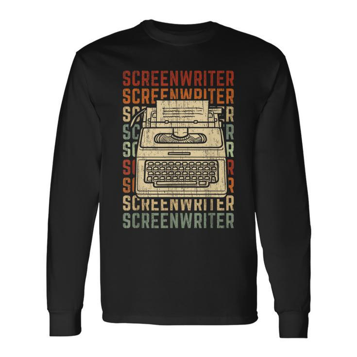 Screenwriter Vintage Typewriter Long Sleeve T-Shirt