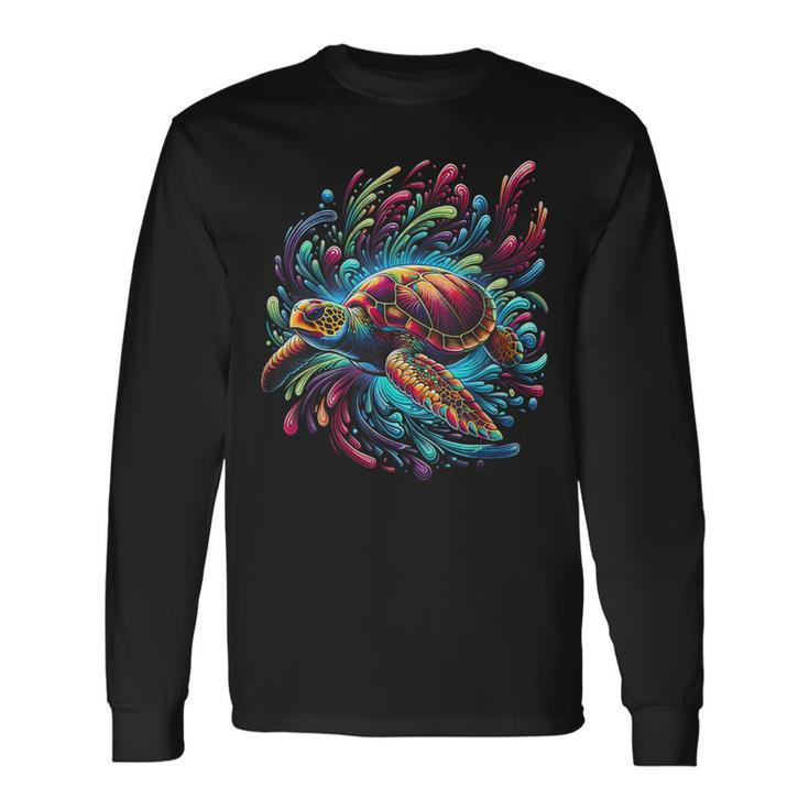 Sea Turtle Beach Lover Ocean Animal Graphic Novelty Womens Long Sleeve T-Shirt Gifts ideas