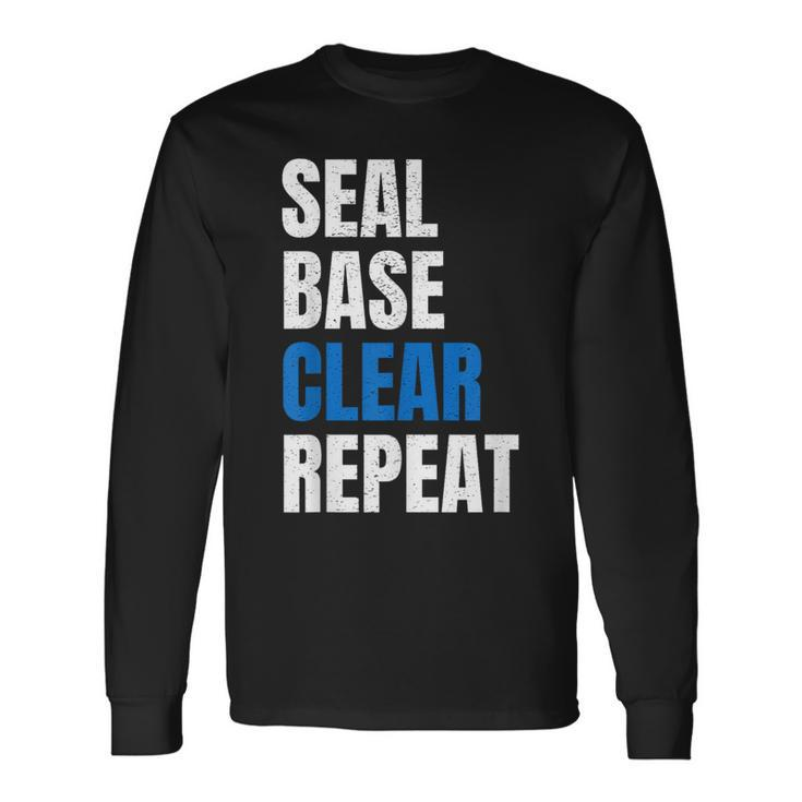 Seal Base Clear Repeat Car Body Painter Automotive Long Sleeve T-Shirt