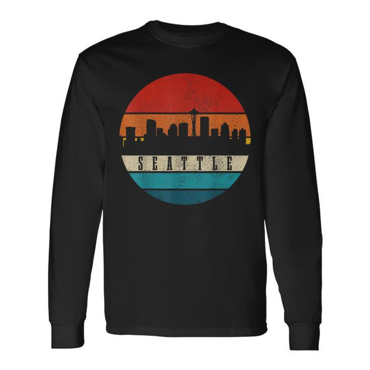 Seattle Washington Skyline Pride Vintage Seattle Long Sleeve T-Shirt Gifts ideas