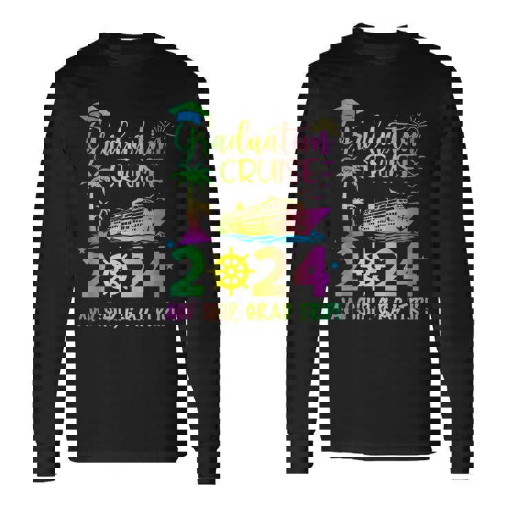 Senior 2024 Graduation Cruise Aw Ship Grad Trip Party Long Sleeve T-Shirt