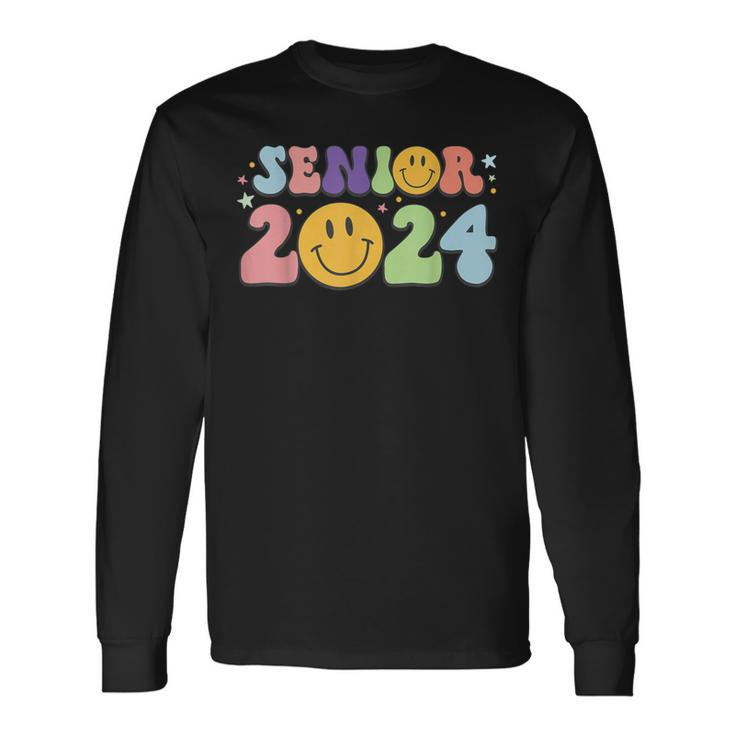 Senior 2024 Retro Senior 24 Graduation Class Of 2024 Long Sleeve T-Shirt
