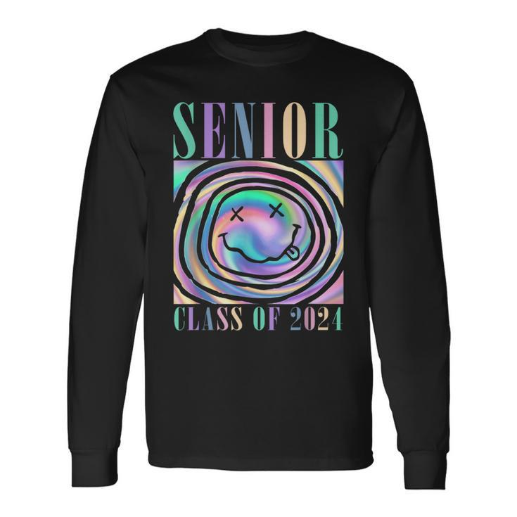 Senior 2024 Tie Dye Senior 24 Graduation Class Of 2024 Long Sleeve T-Shirt