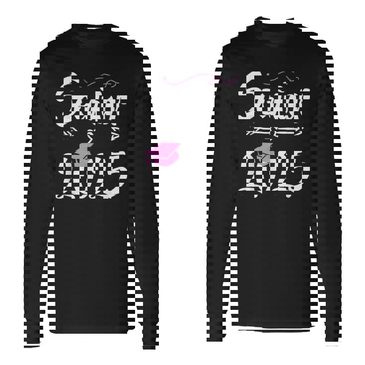 Senior 2025 Pink Tassel Class Of 2025 Graduate Graduation Long Sleeve T-Shirt