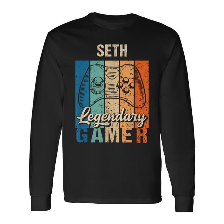 Seth Name Personalised Legendary Gamer Long Sleeve T-Shirt
