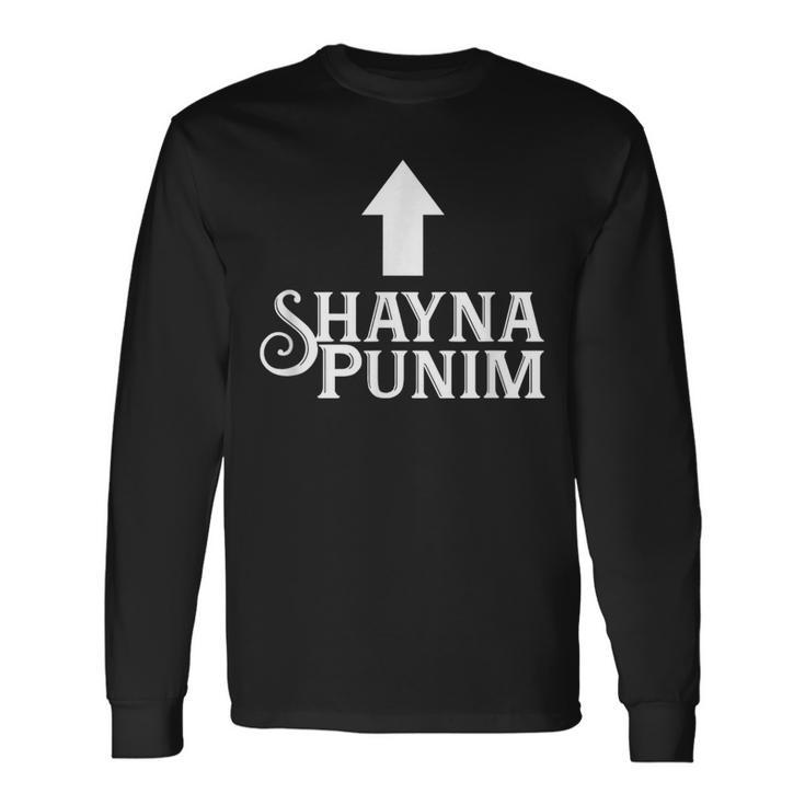 Shayna Punim Jewish With Arrow Long Sleeve T-Shirt