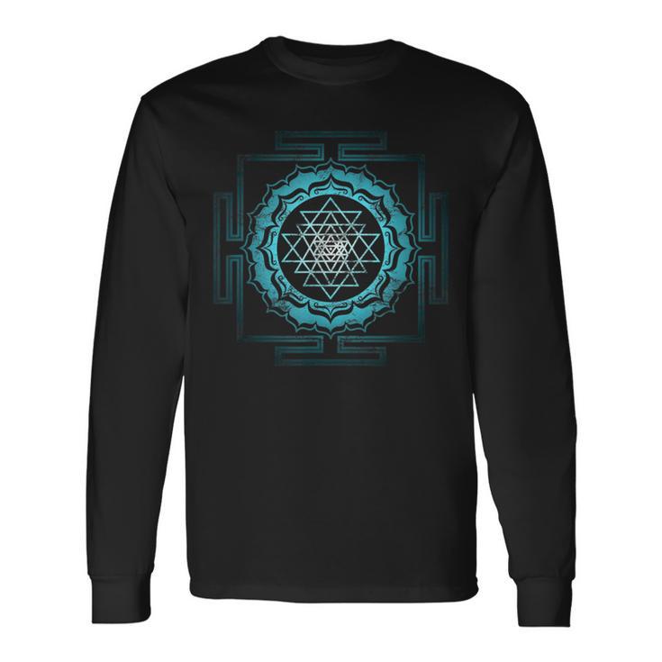 Shri Yantra Lotus Buddhism Meditation Sacred Geometry Zen Long Sleeve T-Shirt Gifts ideas