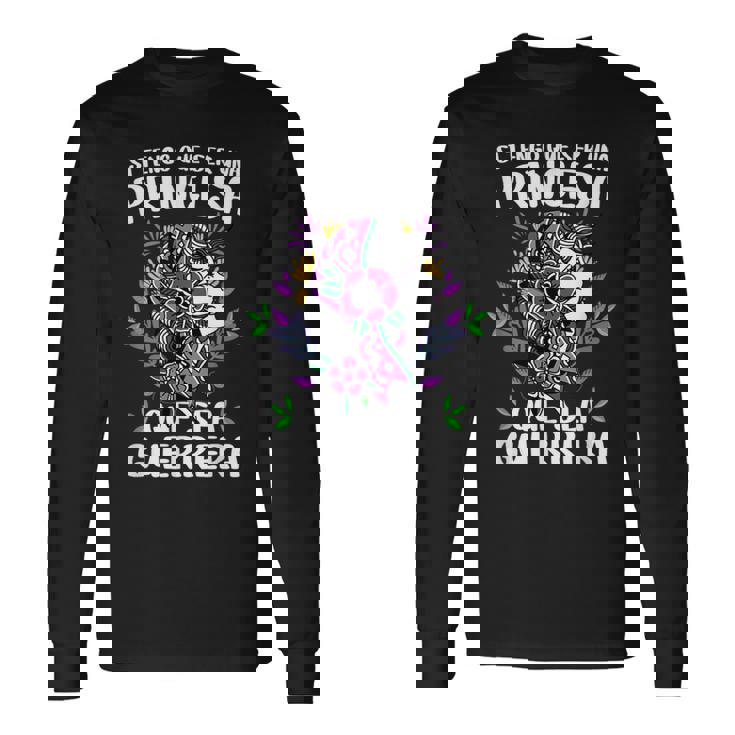 Si Tengo Que Ser Una Princesa Que Sea Guerrera 8 Marzo Camiseta Camiseta de manga larga