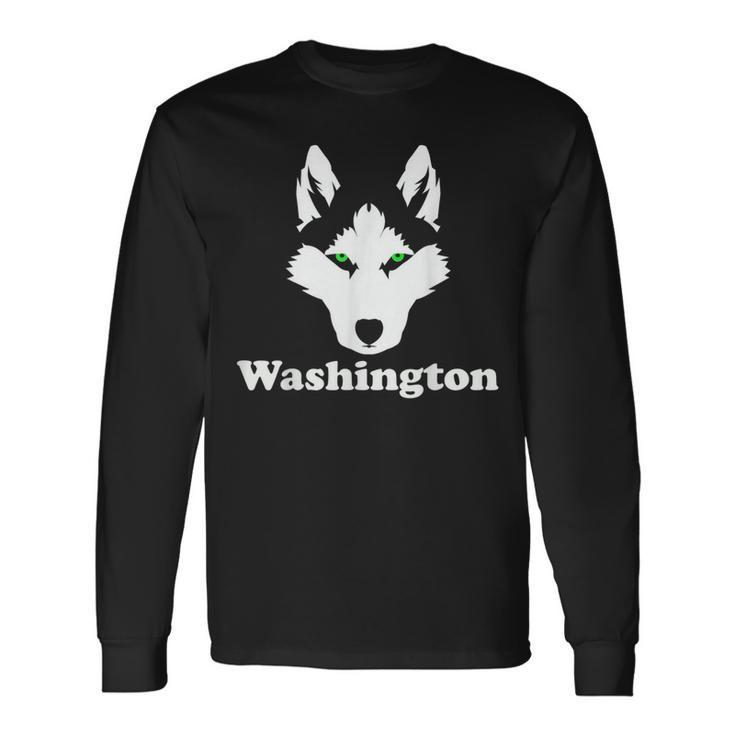 Siberian Huskies Dog Owner State Washington Husky Long Sleeve T-Shirt