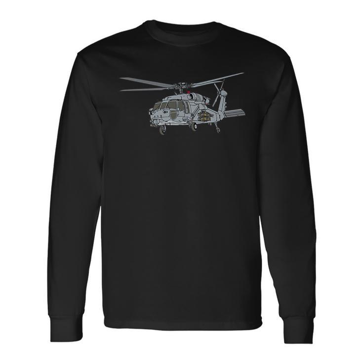 Sikorsky Sh60Mh60 Seahawk Us Navy Helicopter Long Sleeve T-Shirt