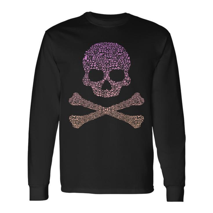 Silhouette Icon Pirate Skull & Crossbones Girls Pirate Long Sleeve T-Shirt