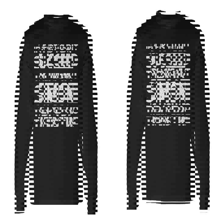 Simon Name Personalized Birthday Christmas Joke Long Sleeve T-Shirt