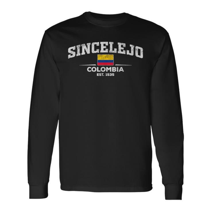 Sincelejo Colombia 1535 Schwarzes Langarmshirts, Stadtnamen Design Geschenkideen