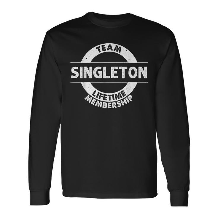 Singleton Surname Family Tree Birthday Reunion Long Sleeve T-Shirt