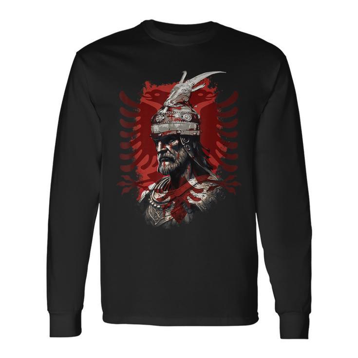 Skanderbeg Albanian National Hero Eagle Kosovo Albanian Langarmshirts Geschenkideen