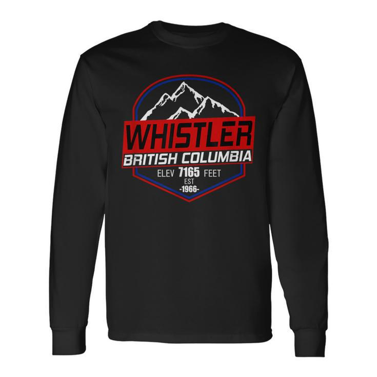 Ski Whistler BC Canada Skiing And Mountain Biking Long Sleeve T-Shirt