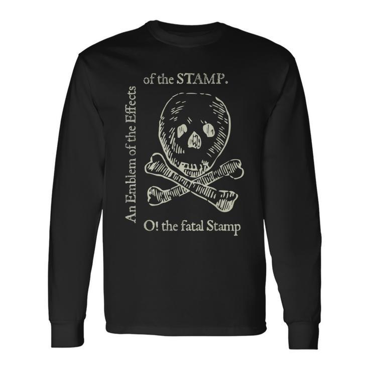 Skull Crossbones O The Fatal Stamp Beige Long Sleeve T-Shirt