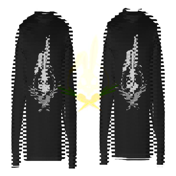 ★AWESOMEUS★ BLACK FUR RABBIT CROPPED HALF SLEEVE T-SHIRT 5 Skull Rabbit Crossbones Carrots Easter Day Emo Bunny Goth