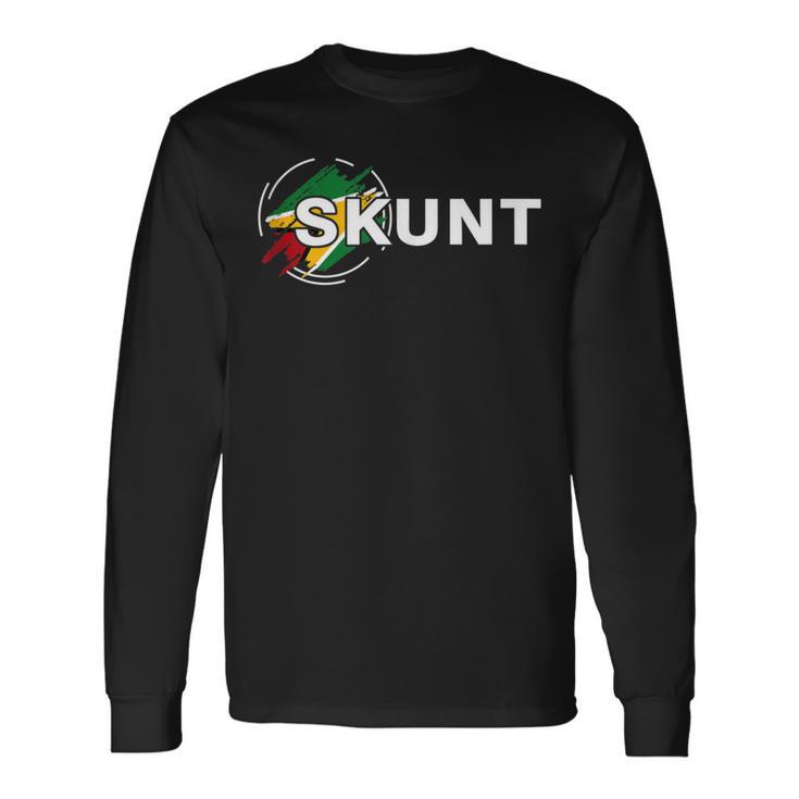 Skunt With Guyana Flag Patriotic Long Sleeve T-Shirt