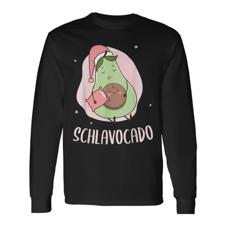 Sleep Avocado Sleep Pyjamas Slavocado Black Langarmshirts Geschenkideen