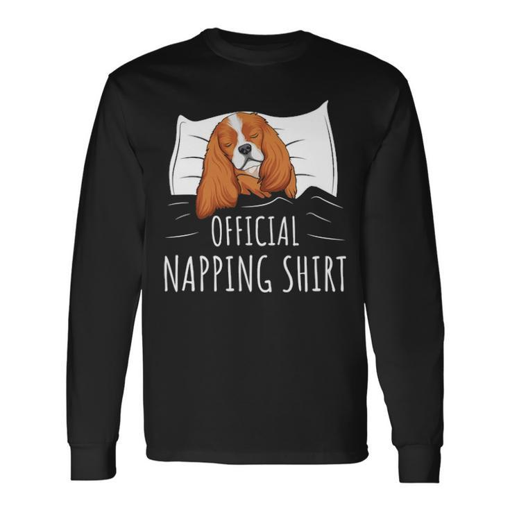 Sleeping Cavalier King Charles Spaniel Dog Official Napping T Long Sleeve T-Shirt