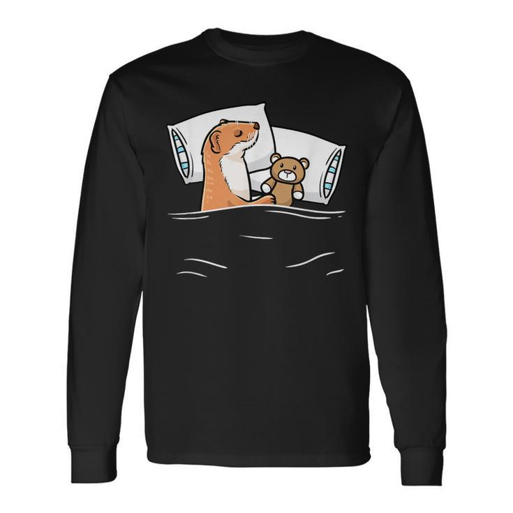 Sleeping Weasel With Stuffed Animal Long Sleeve T-Shirt Gifts ideas