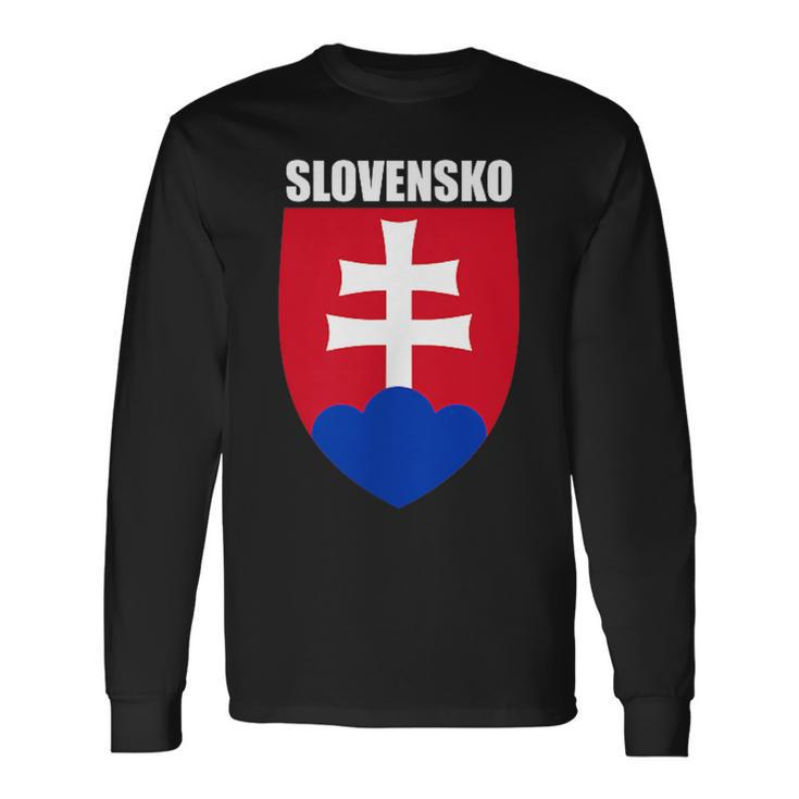 Slovensko Slovakian Coat Of Arms Souvenir Slovak Republic Long Sleeve T-Shirt