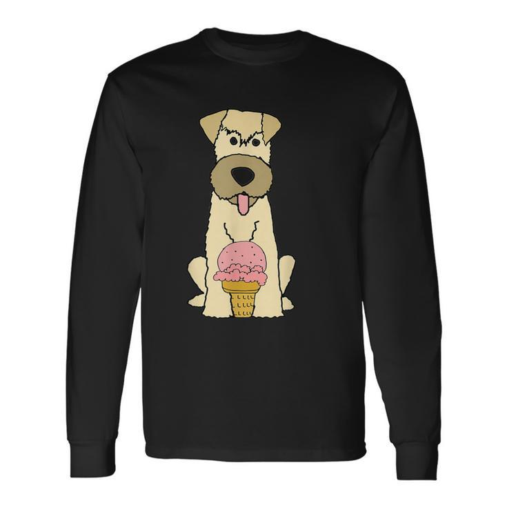 Smilepetsa Wheaten Terrier Dog With Ice Cream Long Sleeve T-Shirt