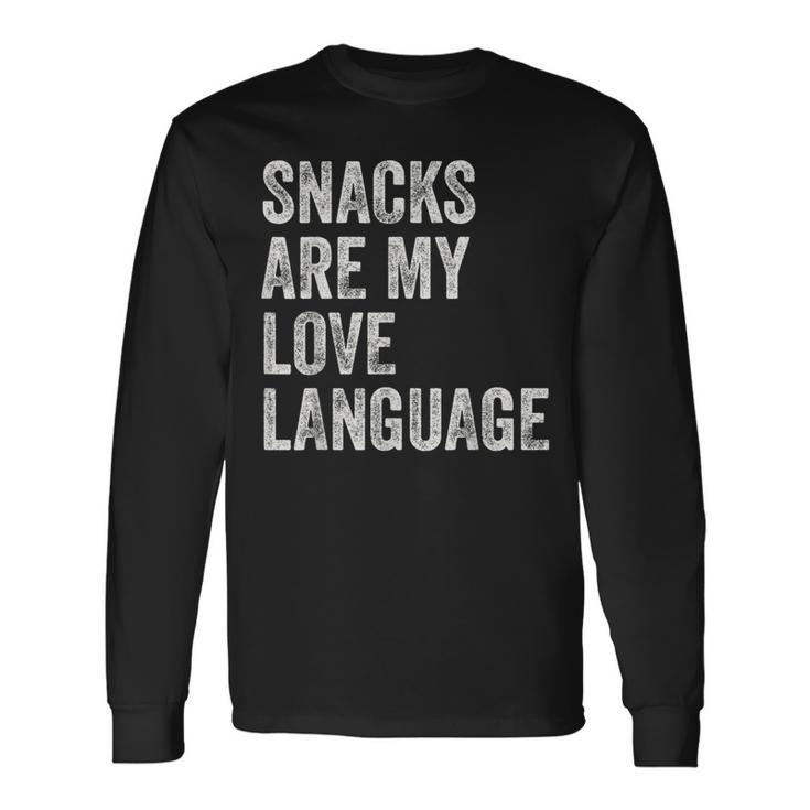 Snacks Are My Love Language Valentines Day Toddler Long Sleeve T-Shirt Gifts ideas