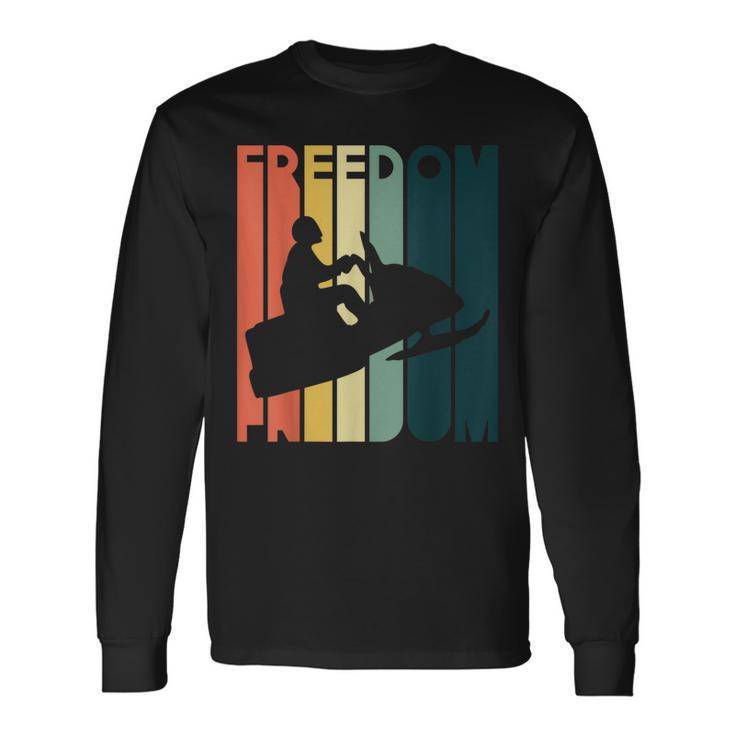 Snow Rider Snowmobile Snowmobiling Freedom Snocross Long Sleeve T-Shirt Gifts ideas