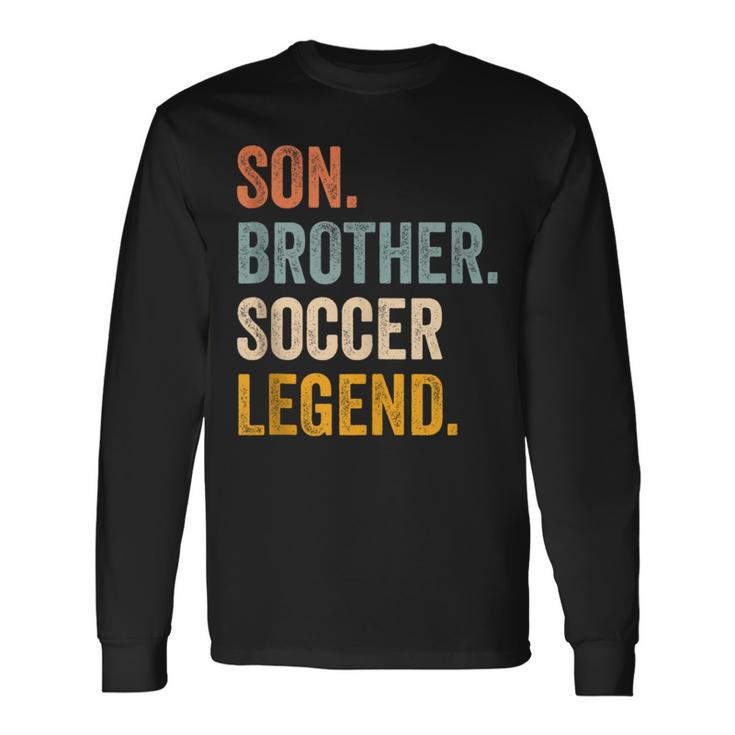 Soccer For Boys 8-12 Retro Son Brother Soccer Long Sleeve T-Shirt