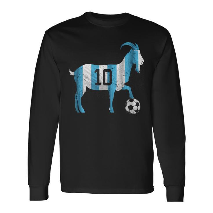 Soccer Football Greatest Of All Time Goat Number 10 Long Sleeve T-Shirt