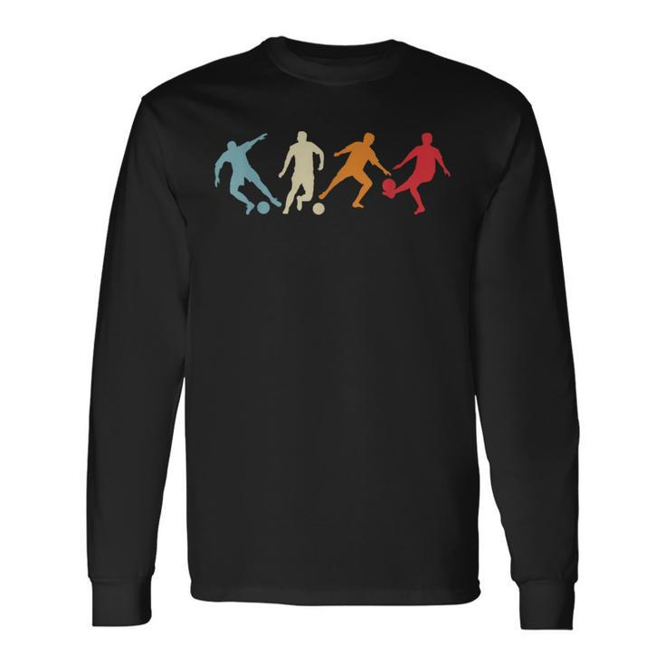 Soccer Player Retro Vintage Colors Soccer Fan Players Long Sleeve T-Shirt