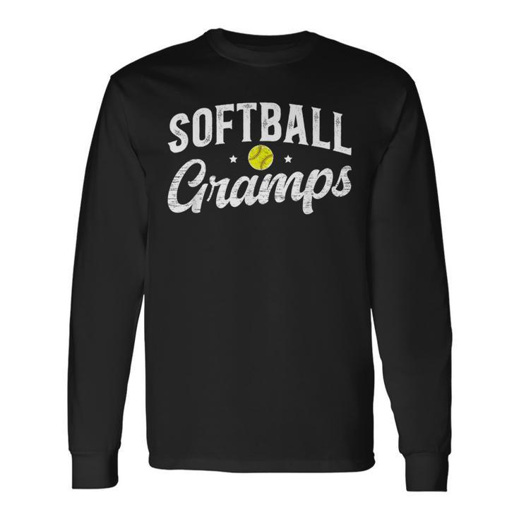 Softball Gramps Of A Softball Player Gramps Long Sleeve T-Shirt Gifts ideas