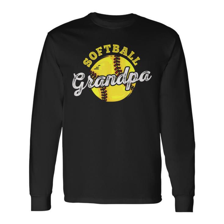 Softball Grandpa Grandfather Father's Day Long Sleeve T-Shirt