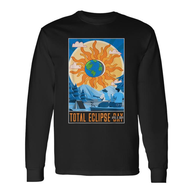 Solar Eclipse 2024 April 8 Total Solar Eclipse 40824 Long Sleeve T-Shirt