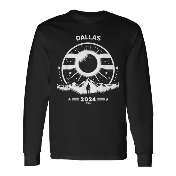 Solar Eclipse 2024 Dallas Long Sleeve T-Shirt