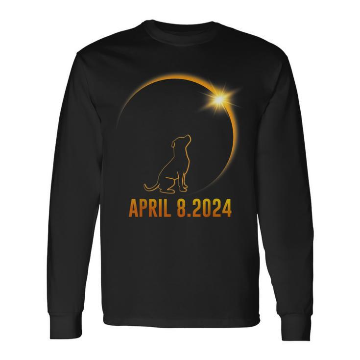 Solar Eclipse 2024 Dog Totality Long Sleeve T-Shirt