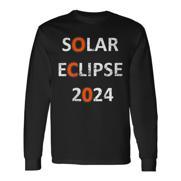 Solar Eclipse 2024 Event Distressed Long Sleeve T-Shirt