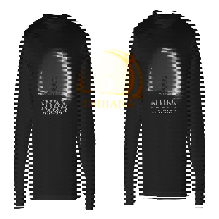 Solar Eclipse 2024 Indiana Total Solar Eclipse Long Sleeve T-Shirt