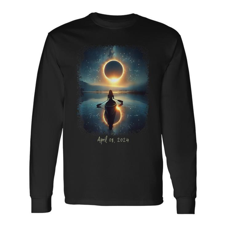 Solar Eclipse 2024 Lake Reflections Solar Eclipse Long Sleeve T-Shirt Gifts ideas
