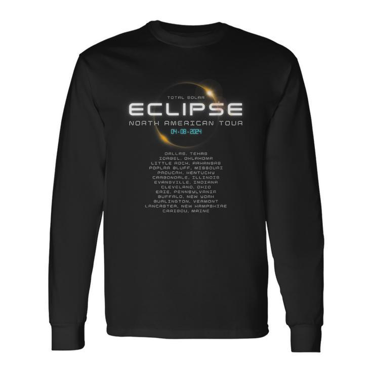 Solar Eclipse 2024 North American Tour Band Long Sleeve T-Shirt