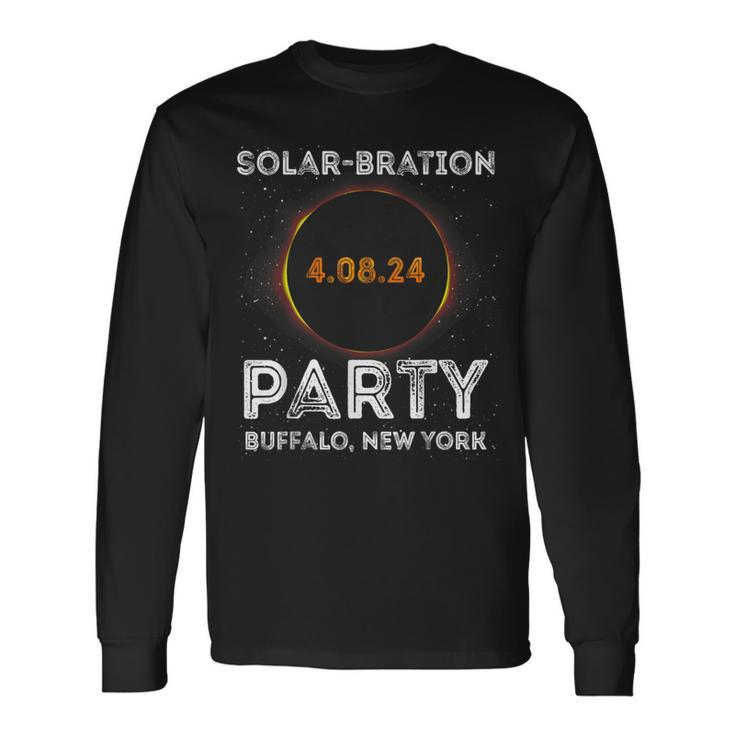Solar Eclipse 2024 Solar-Bration Party Buffalo New York Long Sleeve T-Shirt