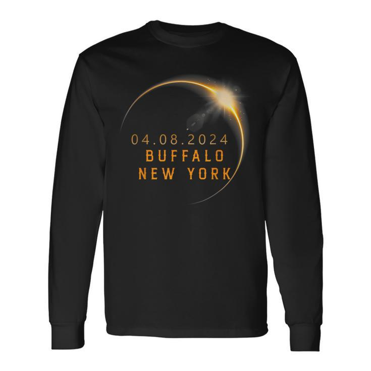 Solar Eclipse 2024 State New York Total Solar Eclipse Long Sleeve T-Shirt