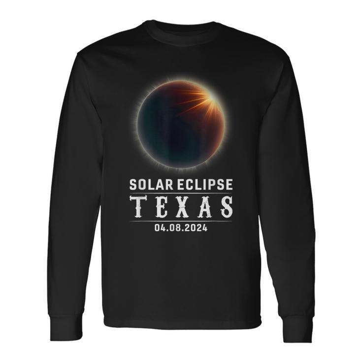 Solar Eclipse 2024 State Texas Total Solar Eclipse Men Long Sleeve T-Shirt